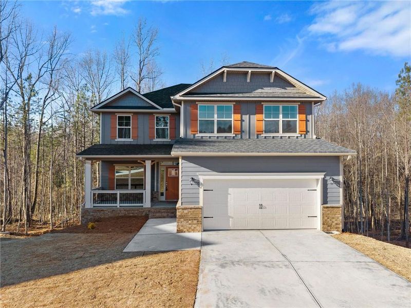 Front exterior of a new home in Magnolia Villas, Cornelia, GA, highlighting curb appeal (Image 23).