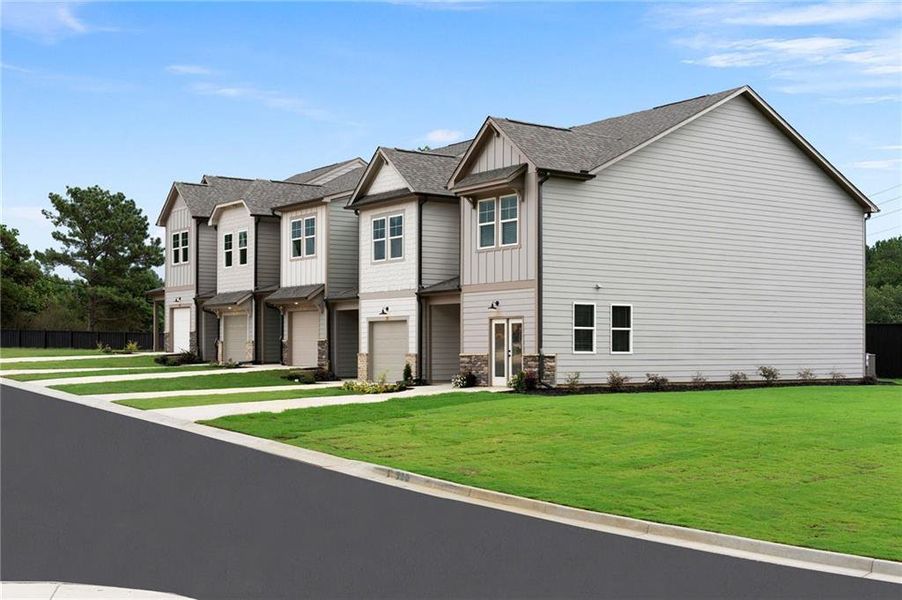 Front exterior of a new home in , Cedartown, GA, highlighting curb appeal (Image 36). Front exterior of a new home in , Cedartown, GA, highlighting curb appeal (Image 36).