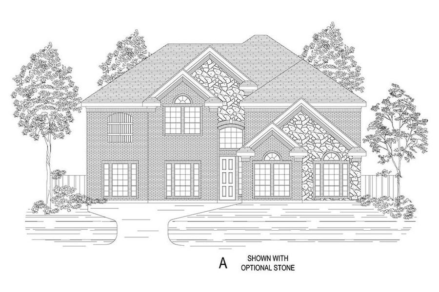Representative rendering of the exterior for the Brentwood 3FSW (w/Media) by First Texas Homes (Image 3).