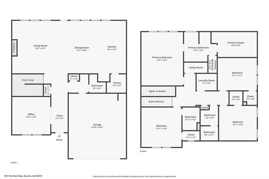 2D floor plan layout of this home in , Dacula, GA (Image 7).