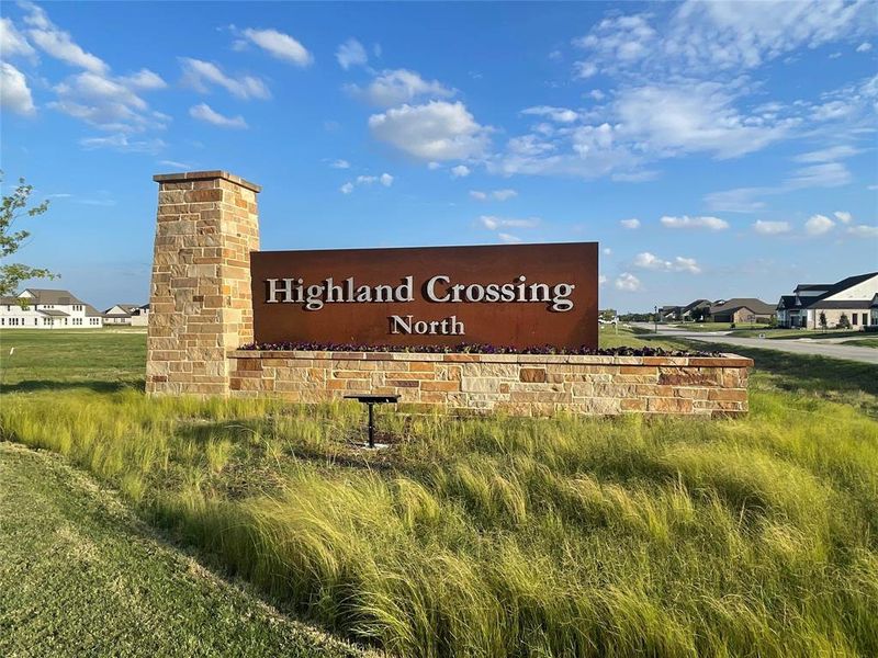 Front exterior of a new home in Highland Crossing, Celina, TX, highlighting curb appeal (Image 14). Front exterior of a new home in Highland Crossing, Celina, TX, highlighting curb appeal (Image 14).