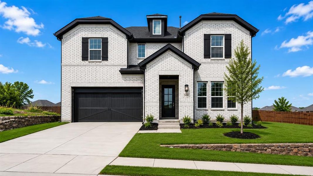 Front exterior of a new home in Legacy Hills, Celina, TX, highlighting curb appeal (Image 1). Front exterior of a new home in Legacy Hills, Celina, TX, highlighting curb appeal (Image 1).