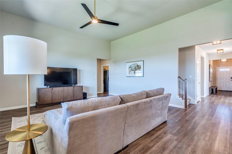 Large living room with tons of light.