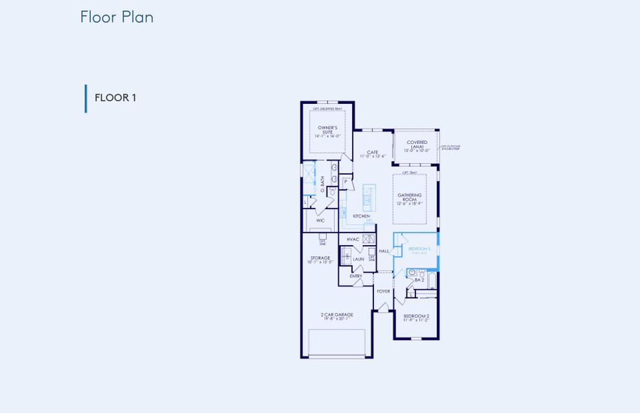 2D floor plan layout of this home in Explore North River Ranch, Parrish, FL (Image 4).