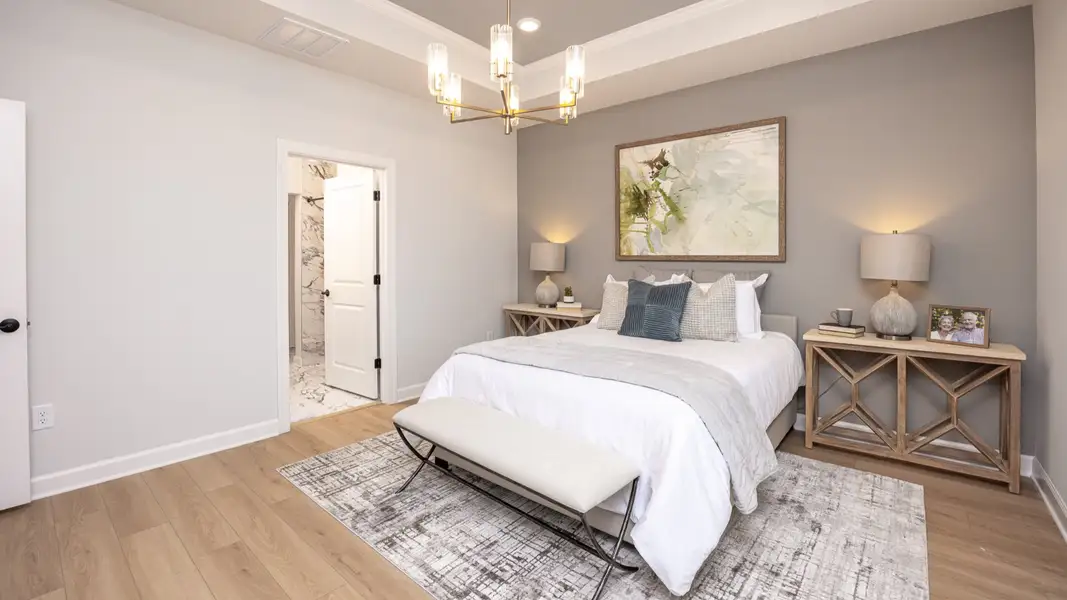 Furnished interior view inside a new home in The Courtyards at Oak Grove, Durham (Image 17).