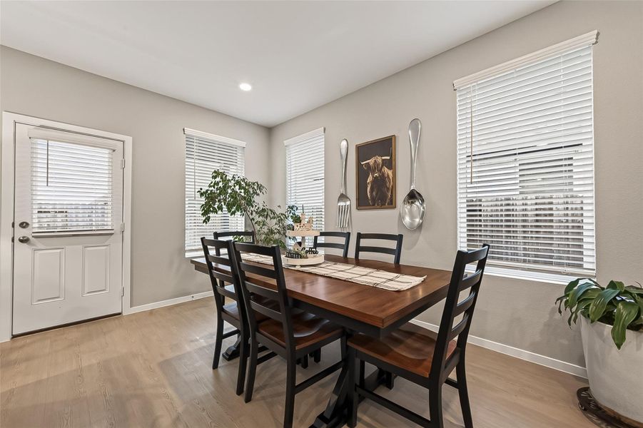 Breakfast nook with abundant natural light. Breakfast nook with abundant natural light.