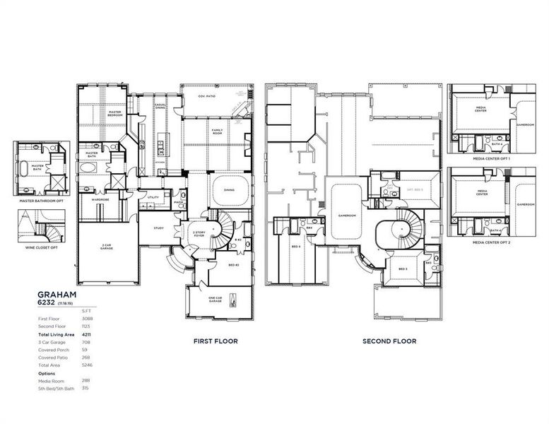 2D floor plan layout of this home in Light Farms Graham/Reagan, Celina, TX (Image 5).