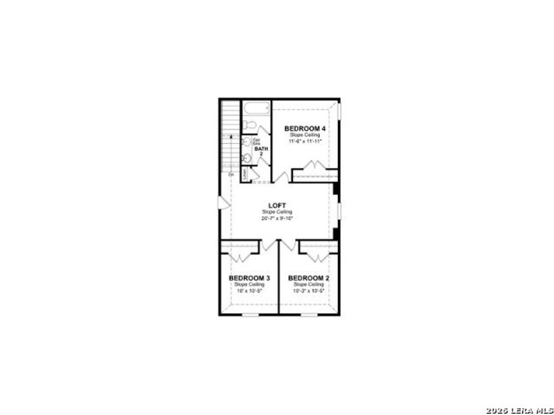 2D floor plan layout of this home in Morgan Meadows, San Antonio, TX (Image 3).