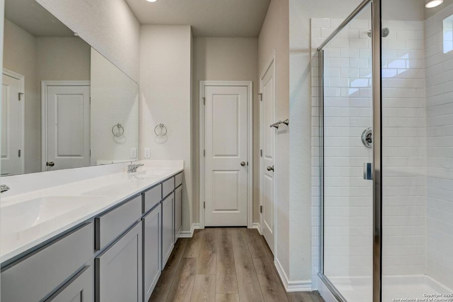 Furnished interior view inside a new home in Meadows at Hennersby Hollow 40's, San Antonio (Image 13).