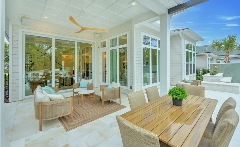 Exterior details and patio area of a home in Seabrook Village II, Ponte Vedra (Image 25). Exterior details and patio area of a home in Seabrook Village II, Ponte Vedra (Image 25).