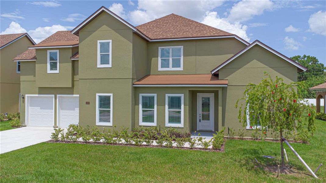 Front exterior of a new home in , Sanford, FL, highlighting curb appeal (Image 1).