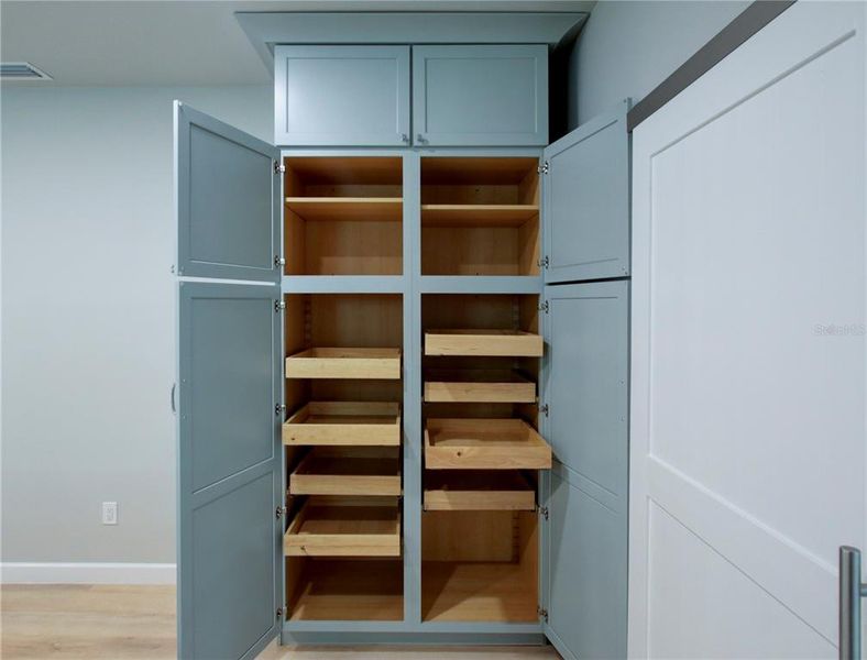 Pantry with pull out drawers