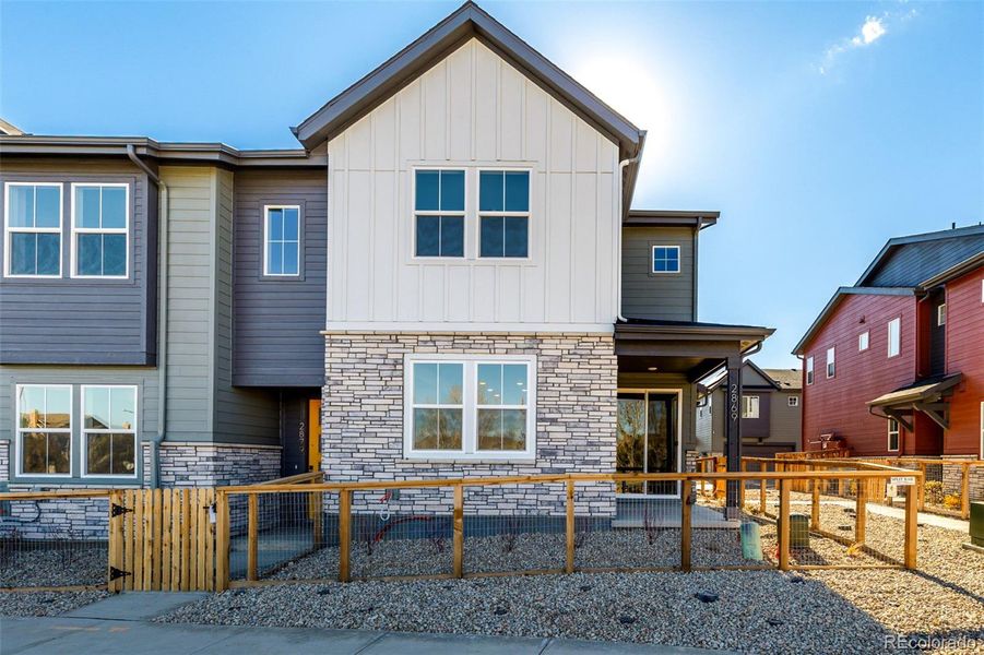 Front exterior of a new home in , Thornton, CO, highlighting curb appeal (Image 2).