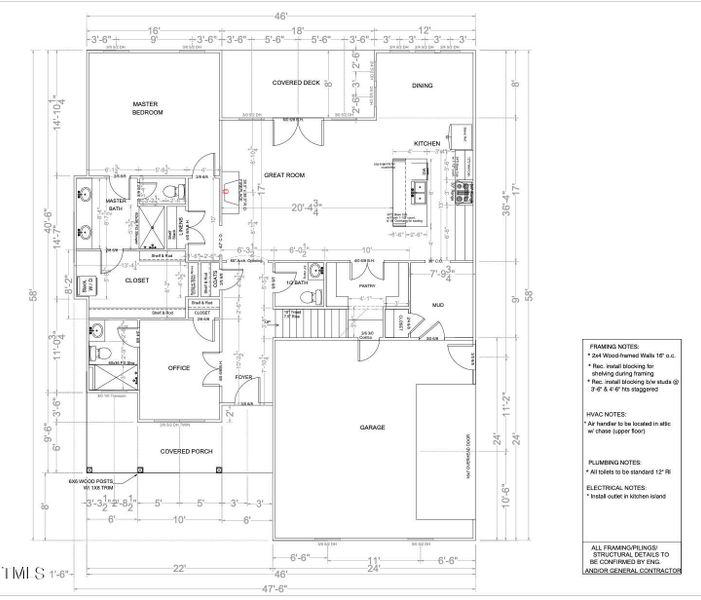 The Parker- 724 Coley First Floor Plan