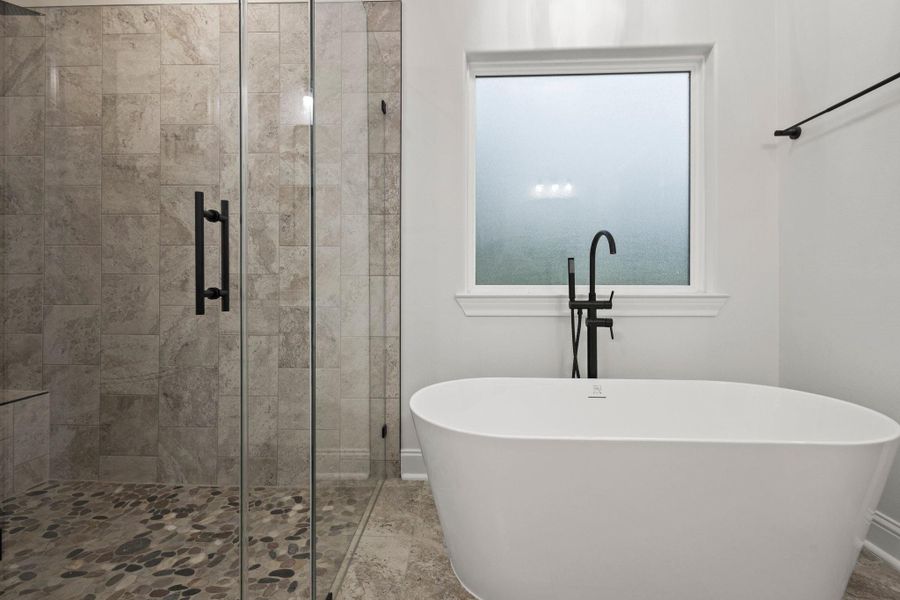 Separate shower and tub Separate shower and tub