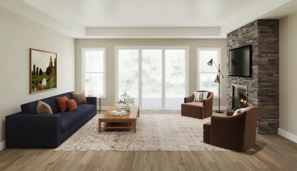 Representative furnished interior of a home built from the Emmett by Fischer Homes in Leeland Farms, Fuquay Varina (Image 3).