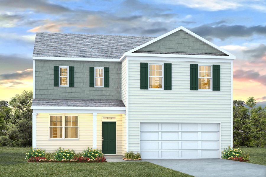 Representative exterior photo of a completed home built from the GALEN by D.R. Horton in Jordanville Farms, Galivants Ferry, SC (Image 2).