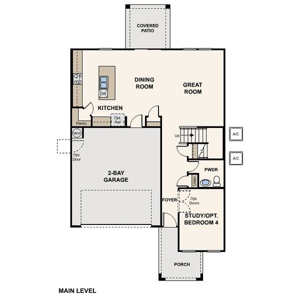 2D floor plan layout for the Oriole by Century Communities in The Vistas Collection at Skyline Village, San Tan Valley, AZ (Image 3).