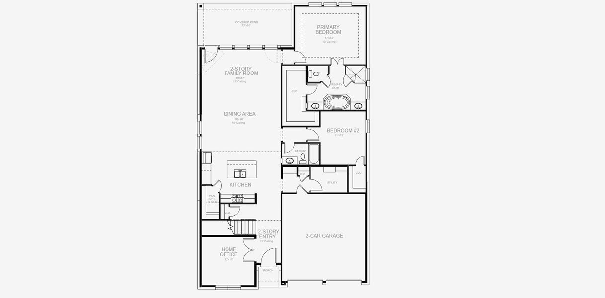 2D floor plan layout for the 2694W by Perry Homes in The Parklands, Santa Clara, TX (Image 4).