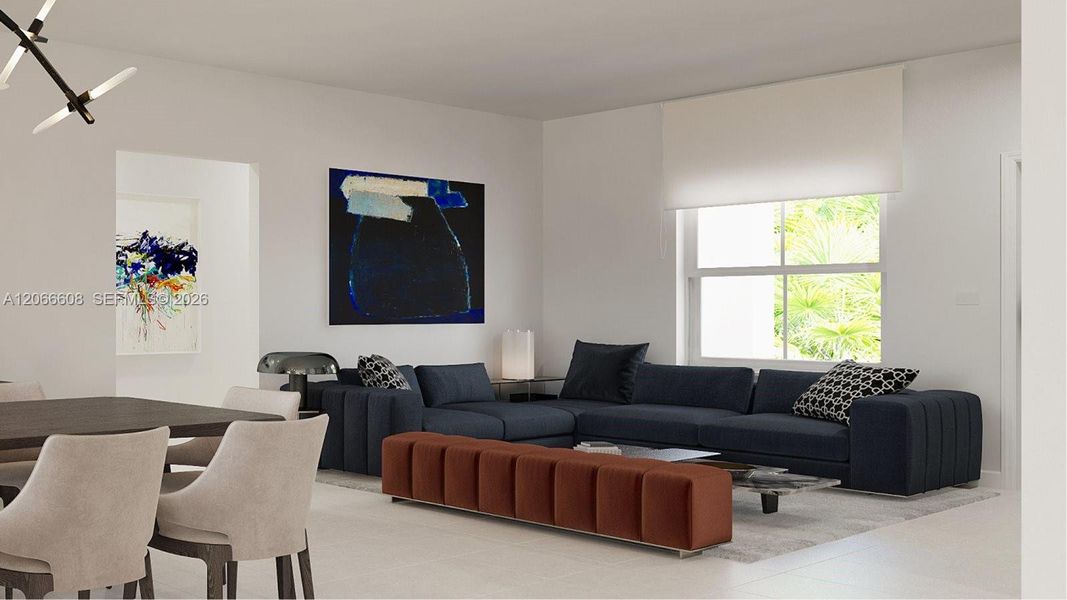Furnished interior view inside a new home in Wildwood Groves, Miami (Image 4). Furnished interior view inside a new home in Wildwood Groves, Miami (Image 4).