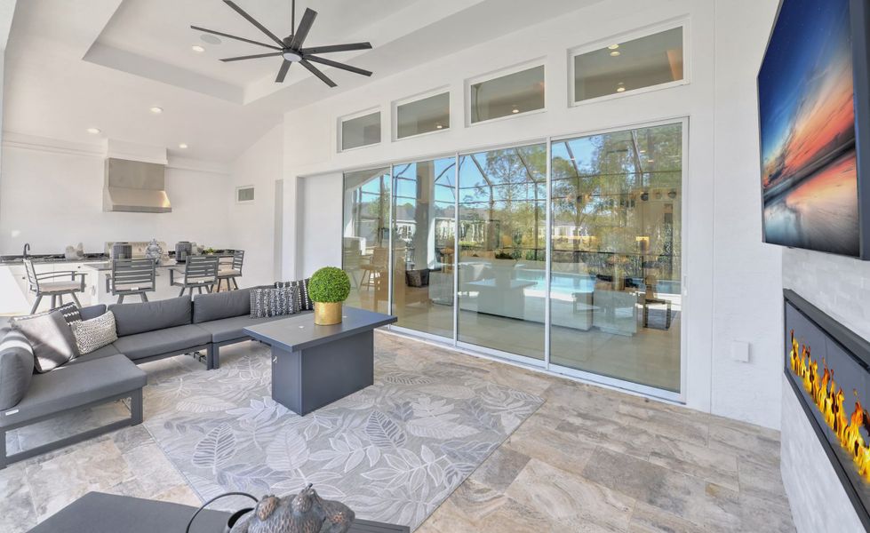 Exterior details and patio area of a home in Woodhaven, Port Orange (Image 21).
