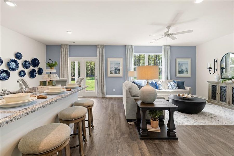 Furnished interior view inside a new home in Kingston Ranch at Lake Oconee, Buckhead (Image 53).