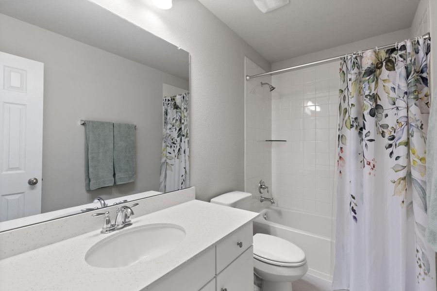 A second full bathroom upstairs that bedrooms #3 and #4 can share.