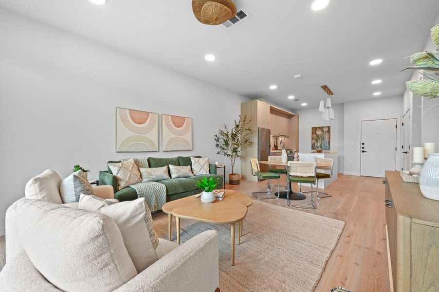 Furnished interior view inside a new home in One Oak, Austin (Image 9).