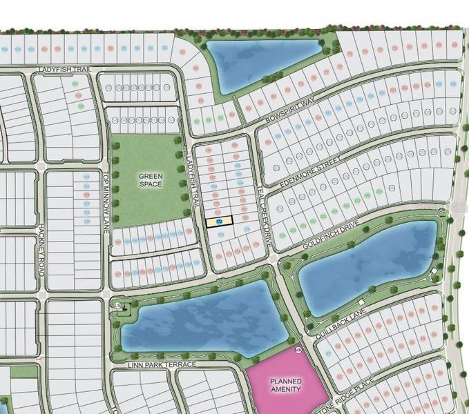 2D floor plan layout of this home in The Waters at Center Lake Ranch, St. Cloud, FL (Image 3).