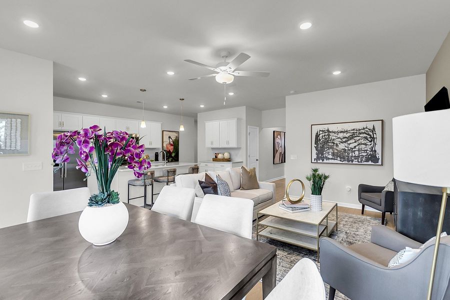 Representative furnished interior of a home built from the Ford - Genesis Value Collection by Mungo Homes in Golden Ridge, Youngsville (Image 6). Representative furnished interior of a home built from the Ford - Genesis Value Collection by Mungo Homes in Golden Ridge, Youngsville (Image 6).