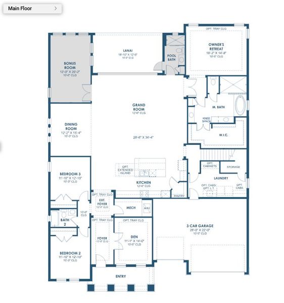 2D floor plan layout of this home in Two Rivers, Zephyrhills, FL (Image 2).