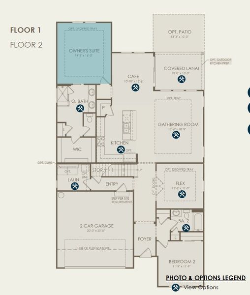2D floor plan layout for the Coral Grand by Pulte Homes in Westerly Park at Wildlight, Wildlight, FL (Image 4).