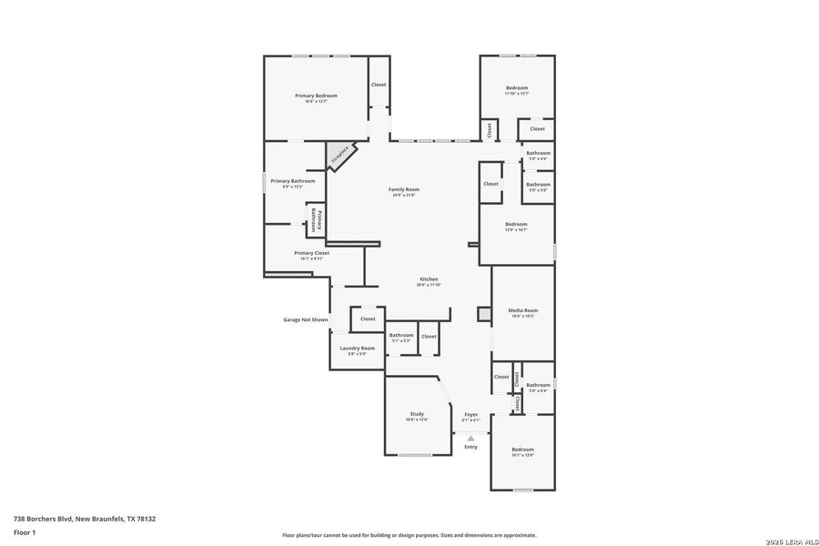 2D floor plan layout of this home in Veramendi, New Braunfels, TX (Image 5).
