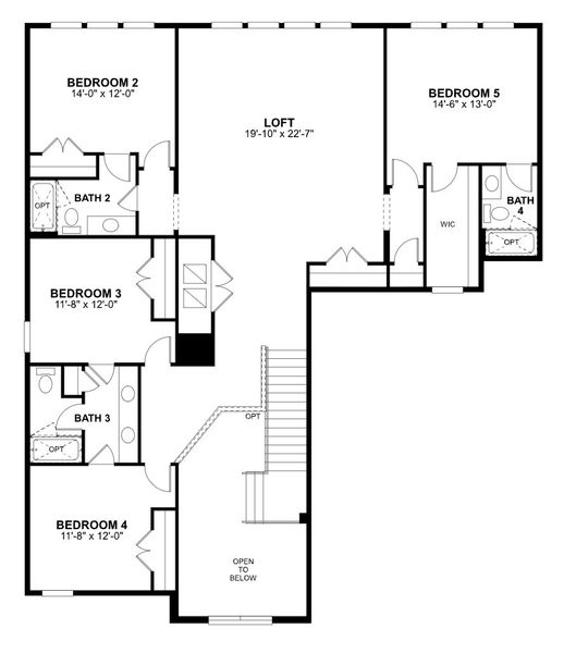 2D floor plan layout for the Wentworth - Eco Grand Series by M/I Homes in Center Lake on the Park, St. Cloud, FL (Image 3).