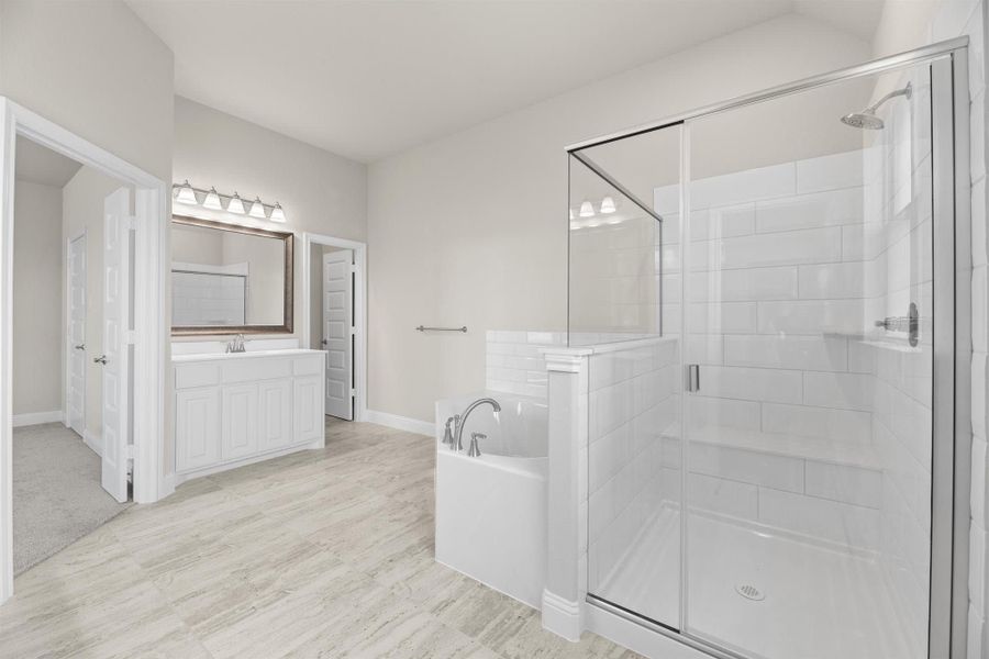 Primary Bathroom | Concept 2796 at Coyote Crossing in Godley, TX by Landsea Homes