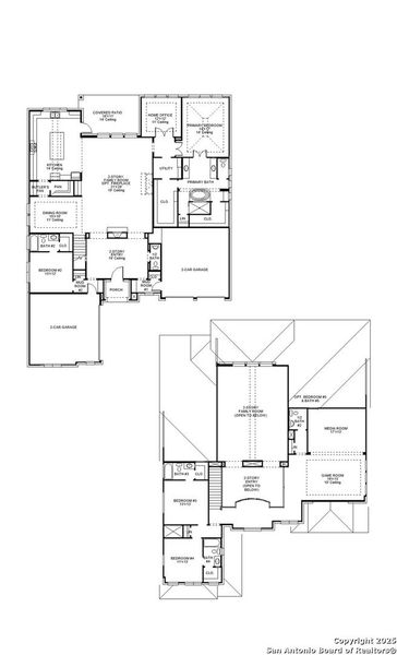 2D floor plan layout of this home in Esperanza 80', Boerne, TX (Image 2).