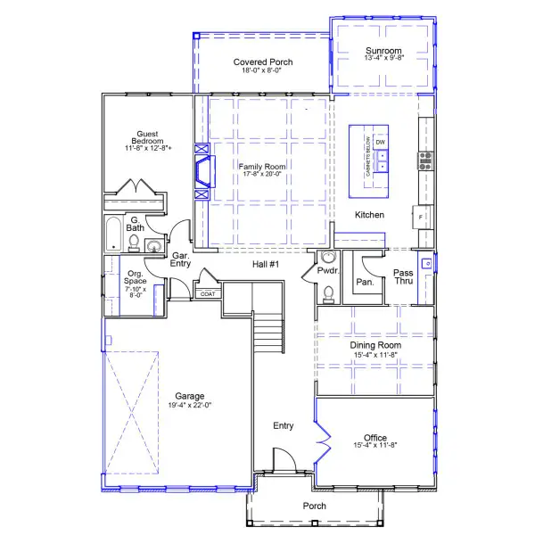 2D floor plan layout of this home in Taylor Oaks, Greenville, SC (Image 3).