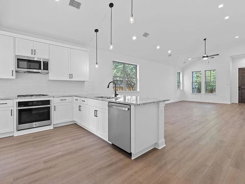 Furnished interior view inside a new home in The Porch at Du Pre, Buda (Image 4).