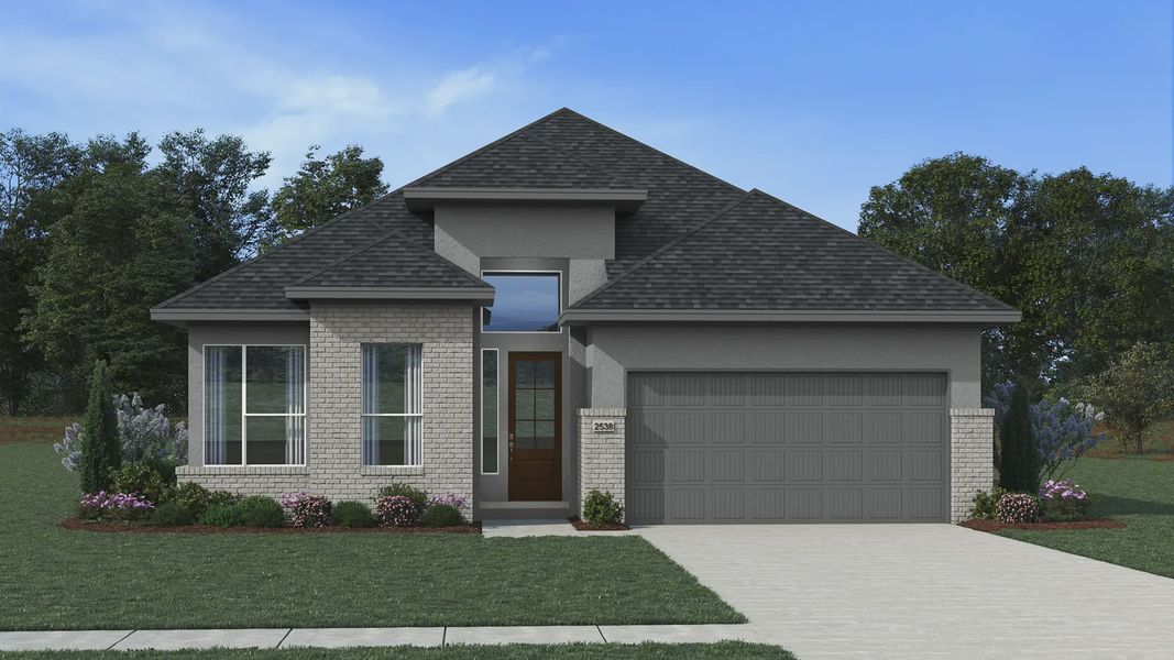 Representative exterior photo of a completed home built from the Lauren by Chesmar Homes in Wildrye 60', Waller, TX (Image 22). Representative exterior photo of a completed home built from the Lauren by Chesmar Homes in Wildrye 60', Waller, TX (Image 22).