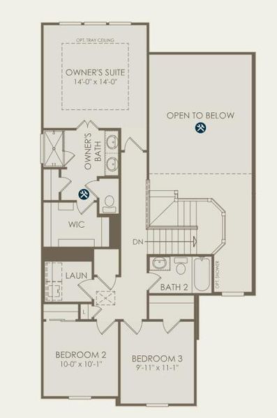 Pulte Homes, Hubbard/A floor plan second level
