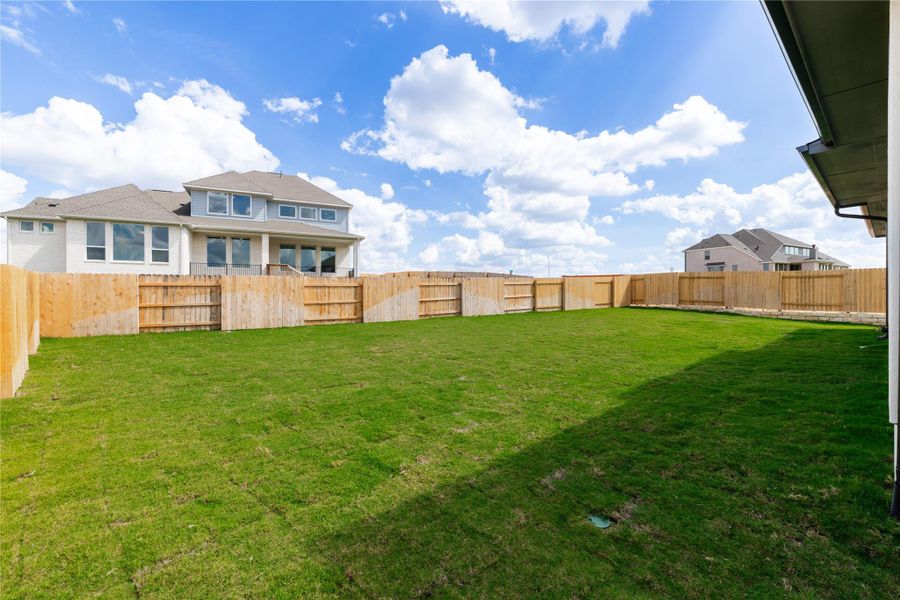 View of fenced backyard
