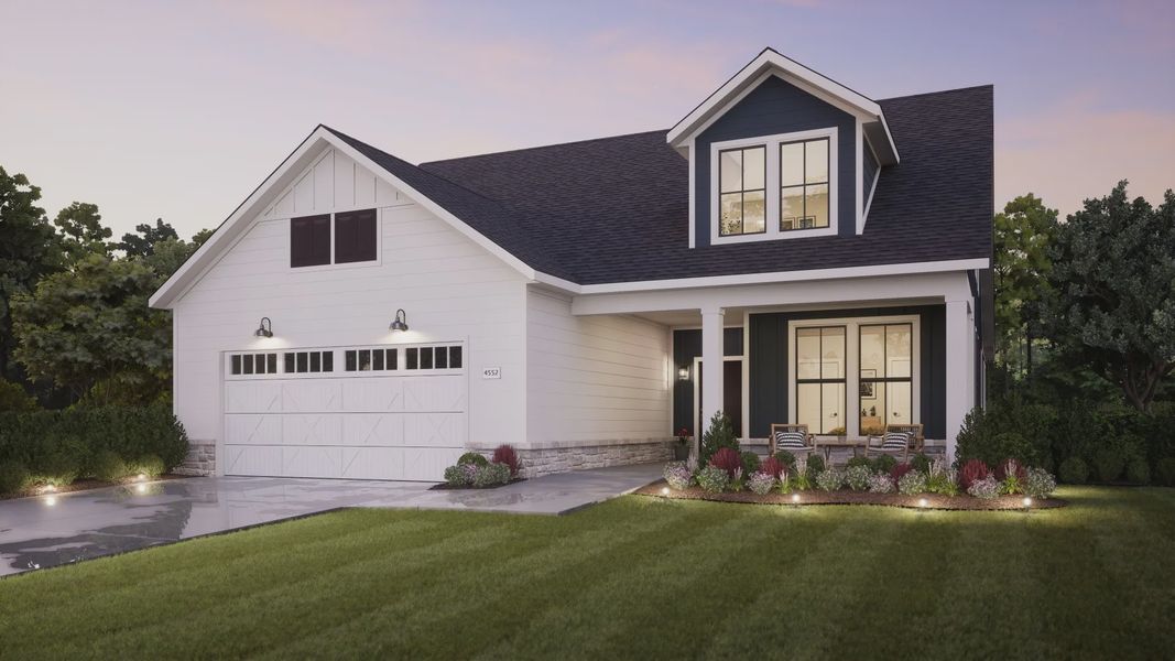 Representative exterior photo of a completed home built from the Torino by Epcon Communities in The Courtyards at Franklin Road, Murfreesboro, TN (Image 28).