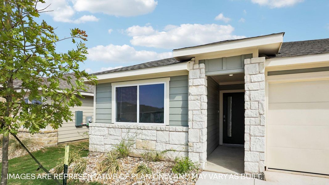 Representative exterior details of a home built from the The Anderson by D.R. Horton in Trails at Wildhorse, Austin (Image 3).