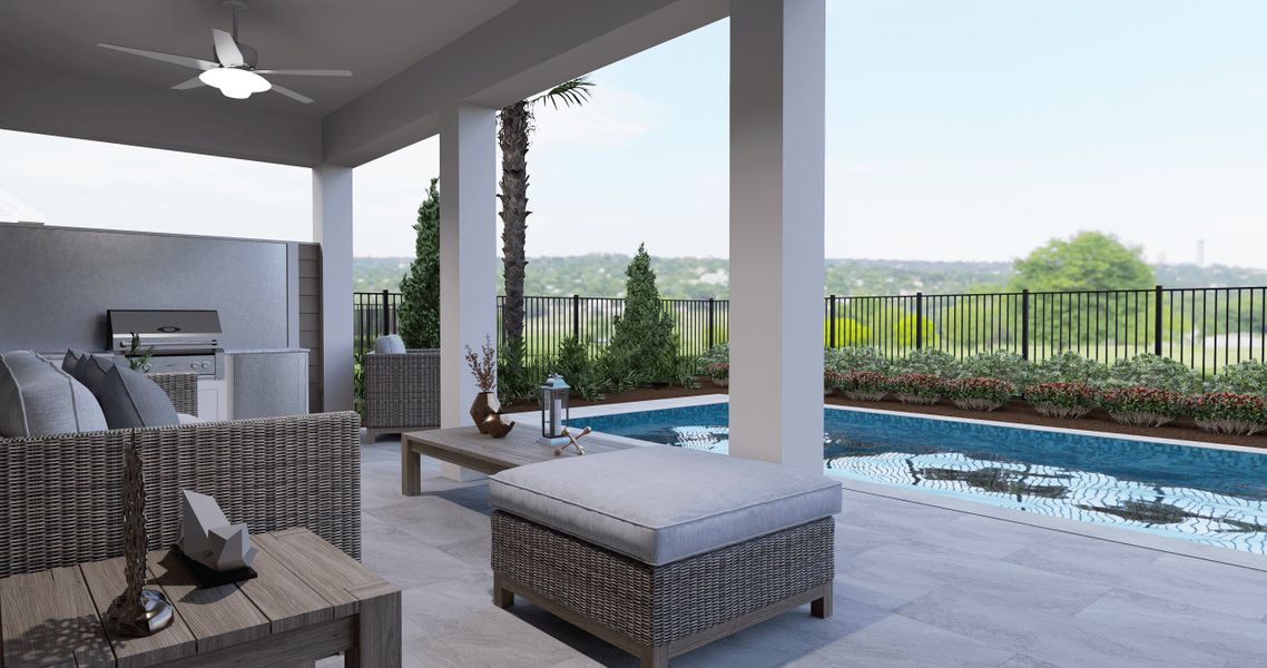 Artist Rendering - Lanai with Summer Kitchen Option