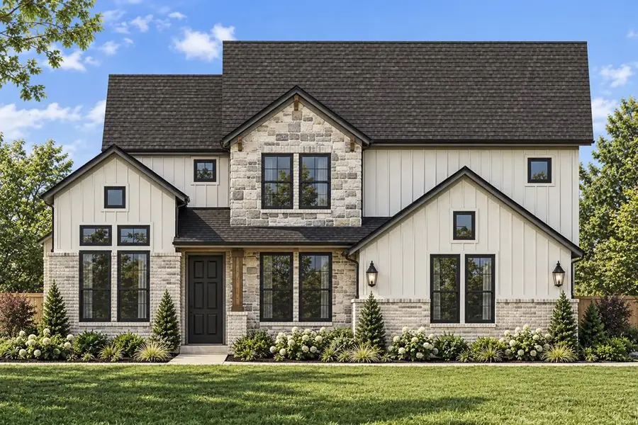 Representative exterior photo of a completed home built from the The Mockingbird by Lillian Custom Homes in Ten Mile Creek, DeSoto, TX (Image 4). Representative exterior photo of a completed home built from the The Mockingbird by Lillian Custom Homes in Ten Mile Creek, DeSoto, TX (Image 4).