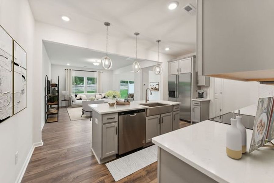 Representative furnished interior of a home built from the Advent TH by True Homes in Covington Ridge Townhomes, Thomasville (Image 4). Representative furnished interior of a home built from the Advent TH by True Homes in Covington Ridge Townhomes, Thomasville (Image 4).