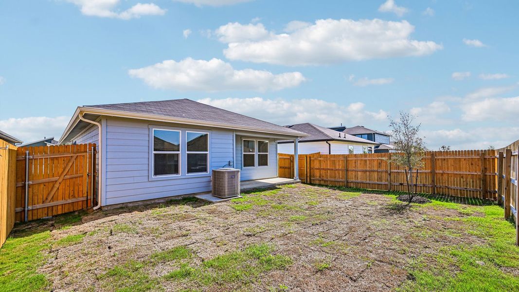 Exterior details and patio area of a home in Southgrove, Kyle (Image 27).