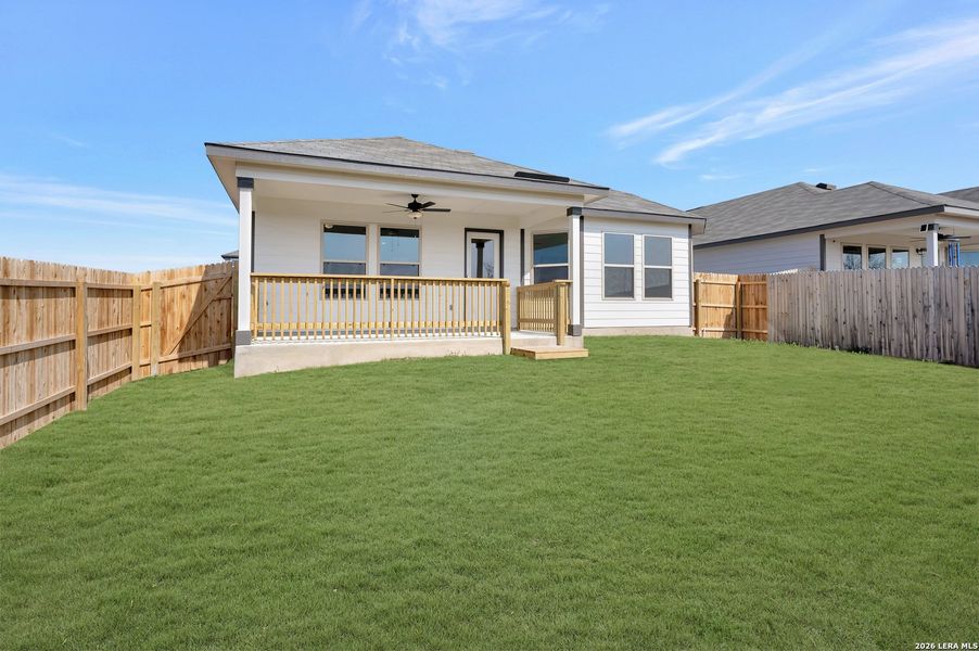 Exterior details and patio area of a home in Meadows at Clear Springs, New Braunfels (Image 26).