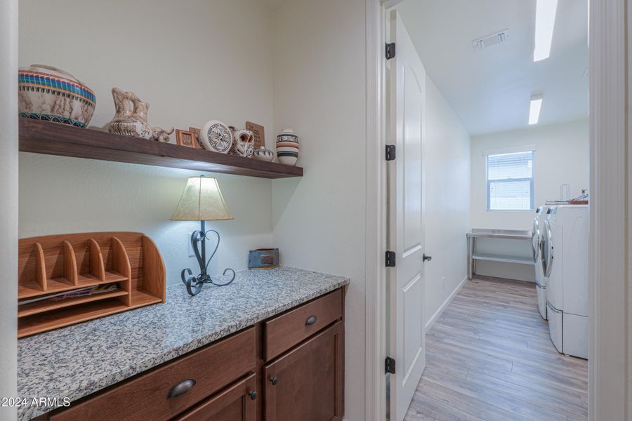 Valet area w/granite counter