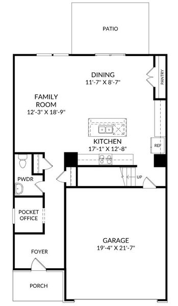 2D floor plan layout for the The Tyndall by Stanley Martin Homes in Belgrave, Lexington, SC (Image 4).